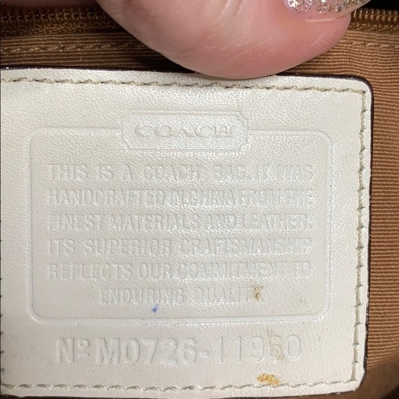 Coach signature beige tan Carly optic white trim - Picture 9 of 10